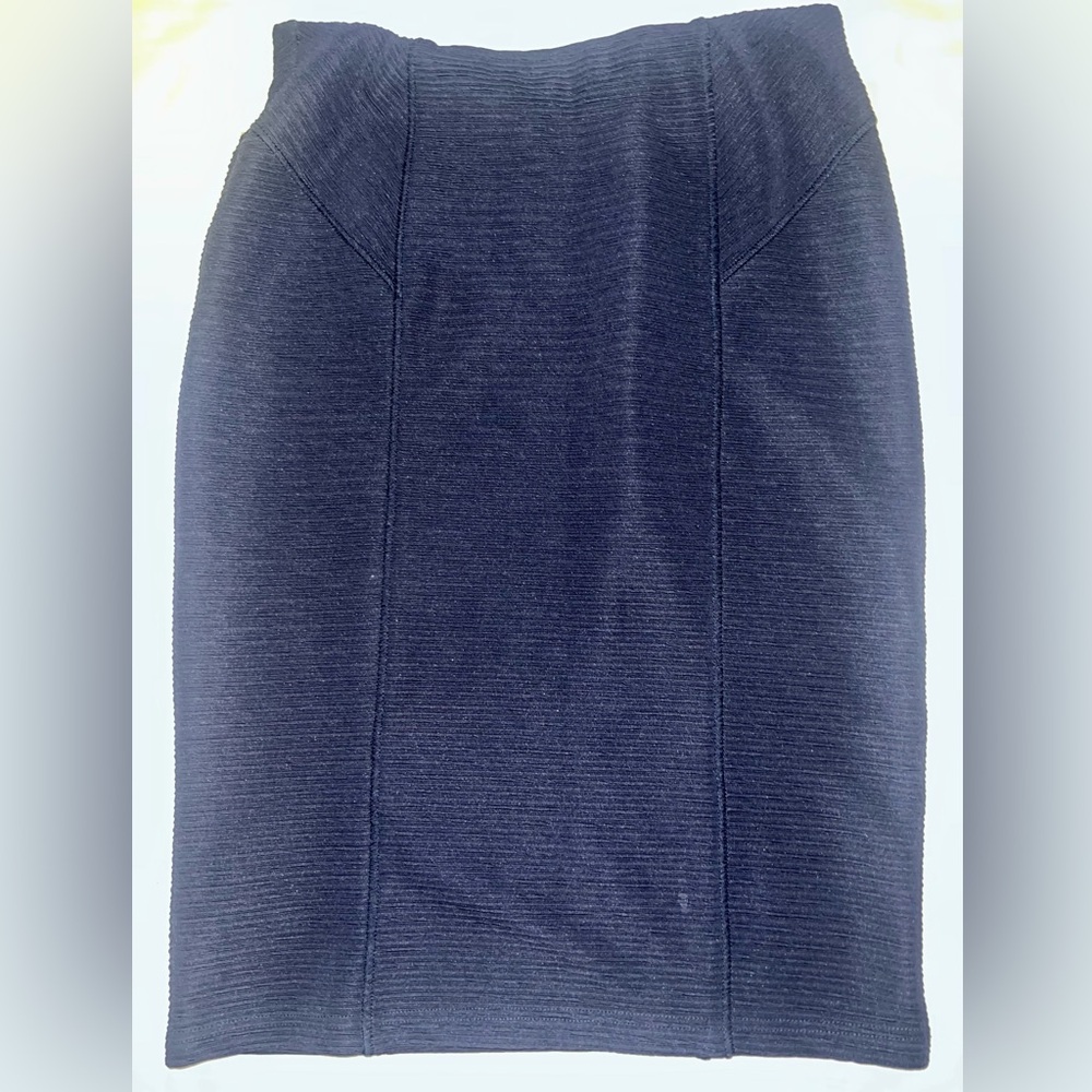 Long Tall Sally Navy Ribbed Pencil Skirt